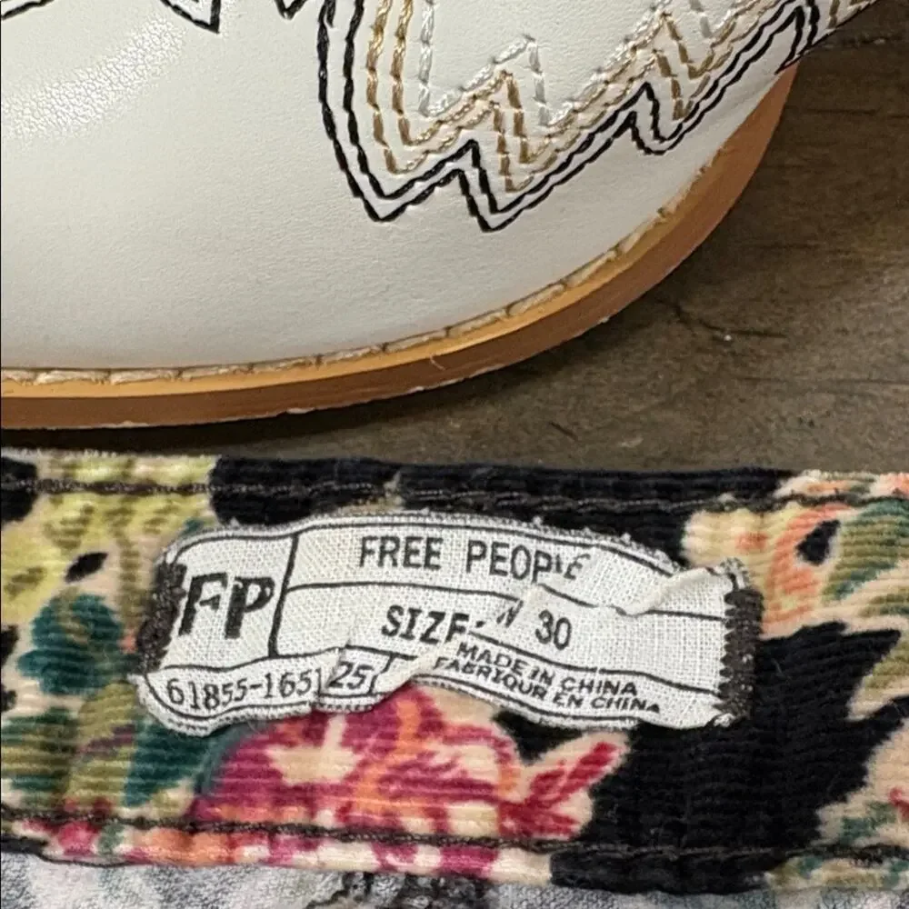 Free people corduroy floral pants